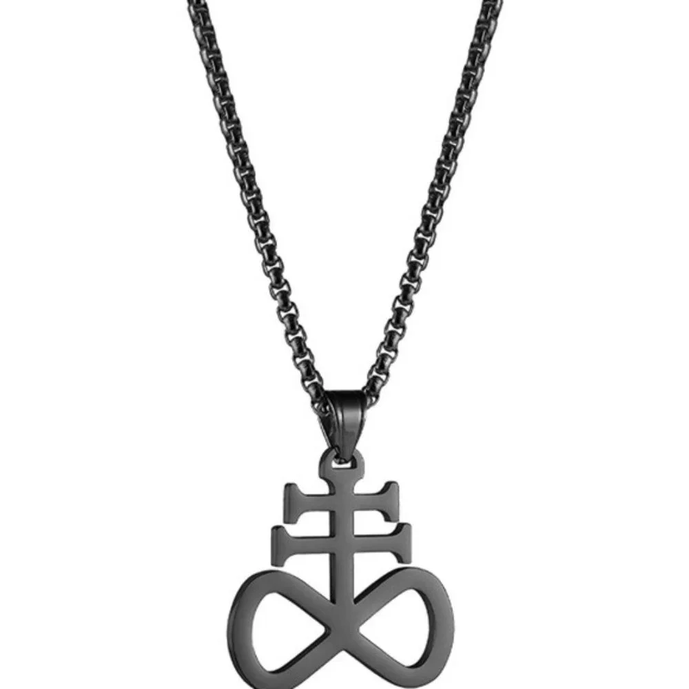 Satanic Cross Punk Necklace Men Women